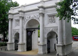 Marble Arch - a landmark close to Speaker's Corner.